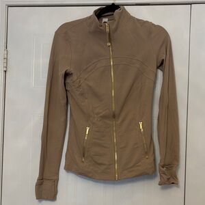 Women's Tan define jacket with Gold Accents